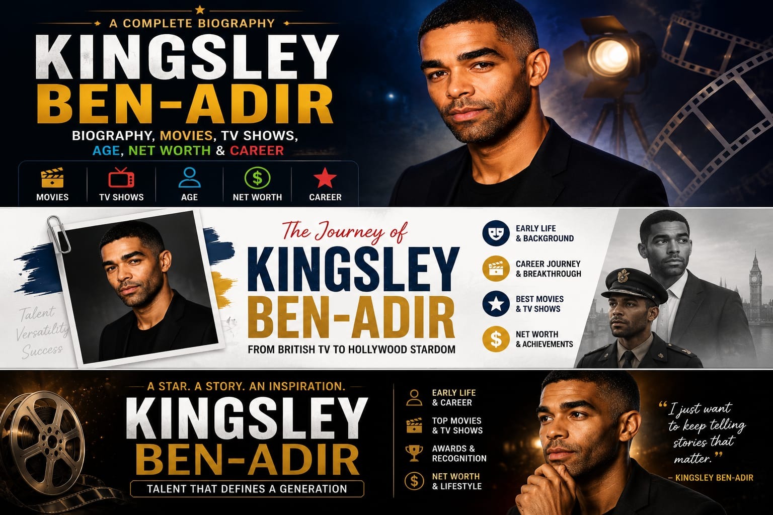 Kingsley Ben-Adir biography featuring his movies, career journey, age, awards, and estimated net worth.