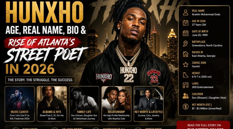 Hunxho age, real name Ibrahim Muhammad Dodo, biography, career, albums, family, and rise as Atlanta's street poet in 2026